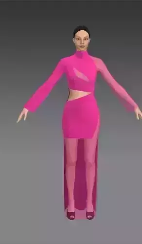 Dress asymetric and slit skirt