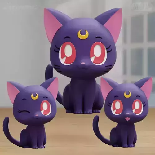 Luna Chibi Cute Fanart 3 models Sailor Moon