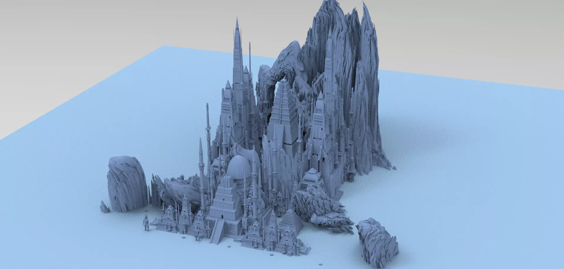 City of Nazca Sunken tower city 3D model_0