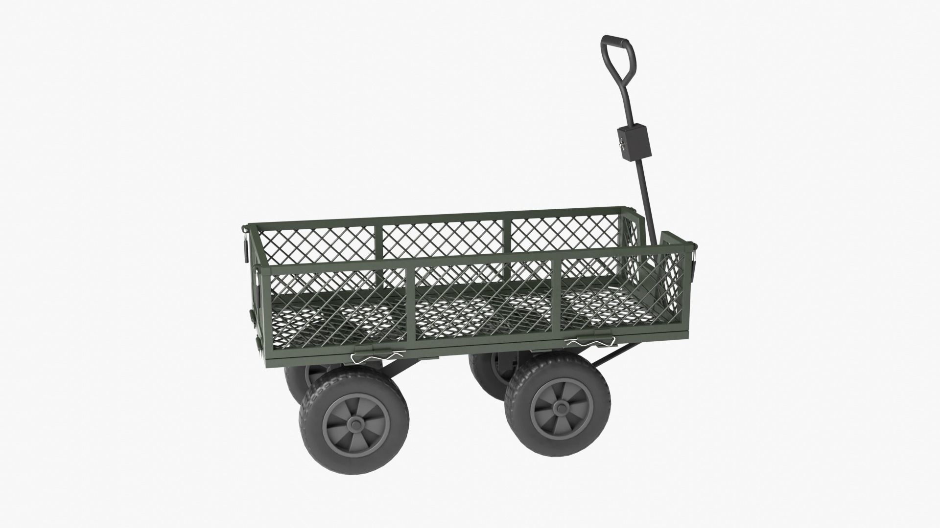Steel Mesh Cart Low-poly 3D model_8