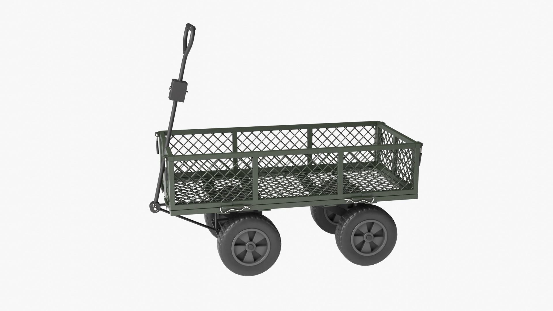 Steel Mesh Cart Low-poly 3D model_2