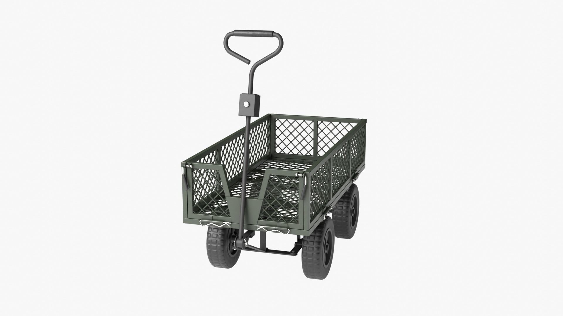 Steel Mesh Cart Low-poly 3D model_12