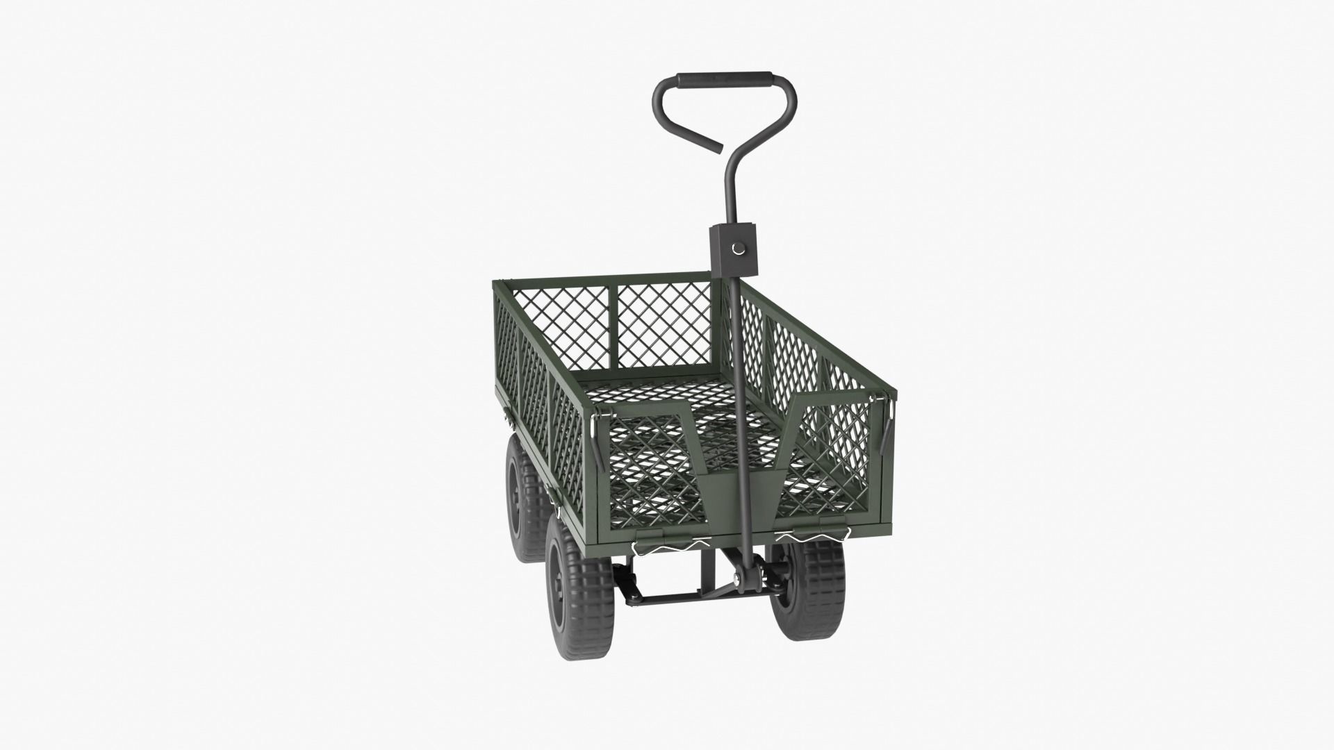 Steel Mesh Cart Low-poly 3D model_11