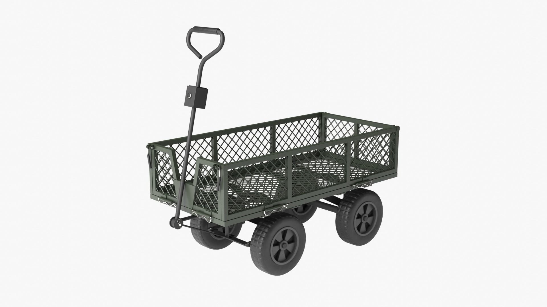 Steel Mesh Cart Low-poly 3D model_13