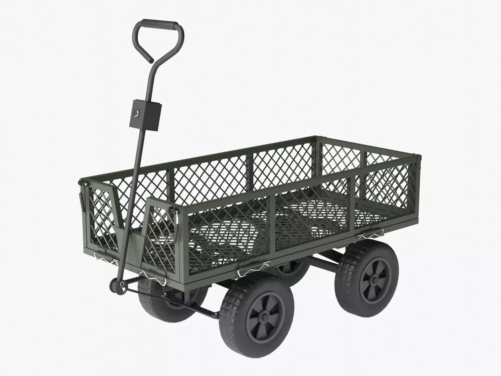 Steel Mesh Cart Low-poly 3D model_0