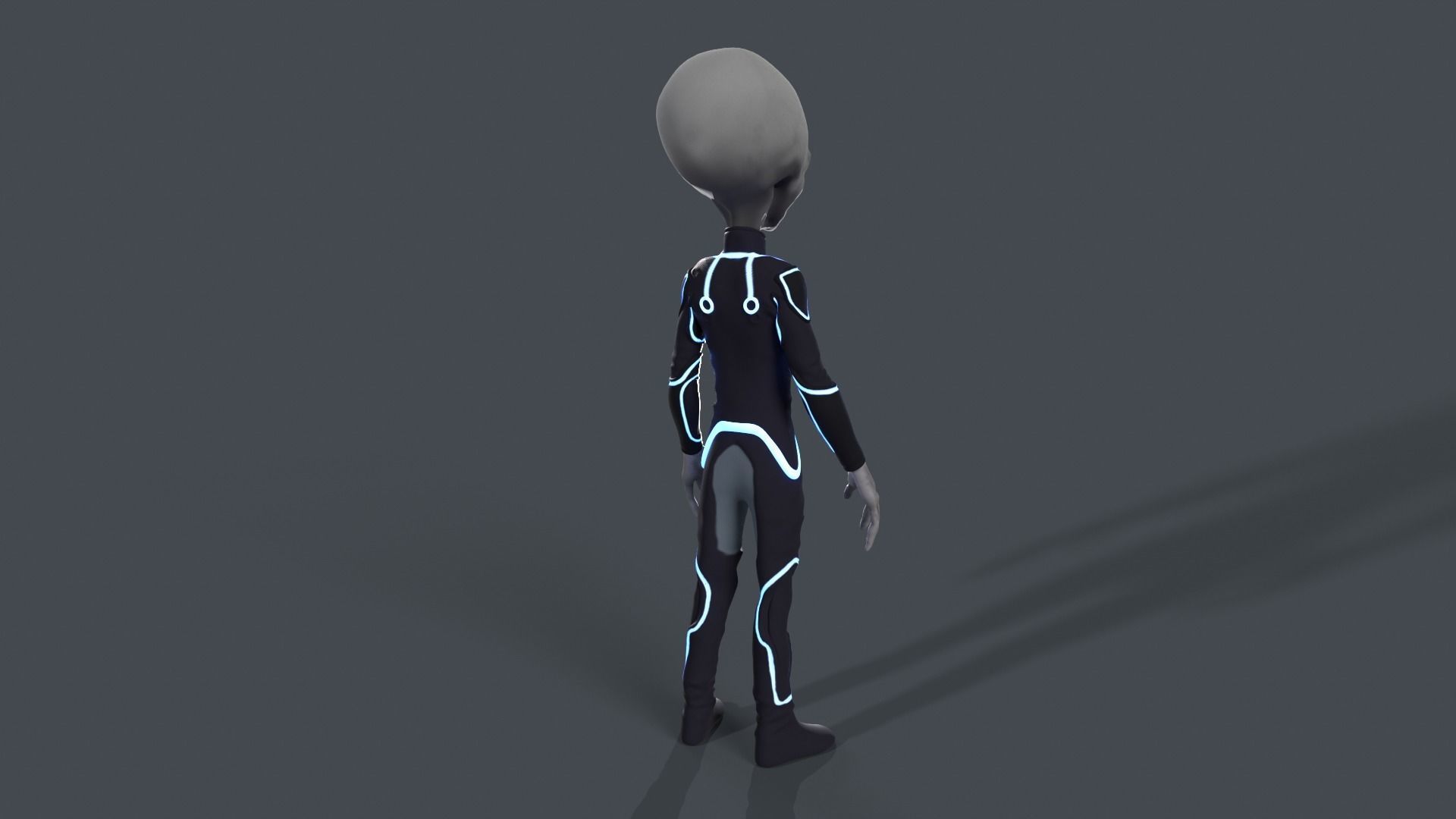 Alien in intergalactic uniform Low-poly 3D model_4