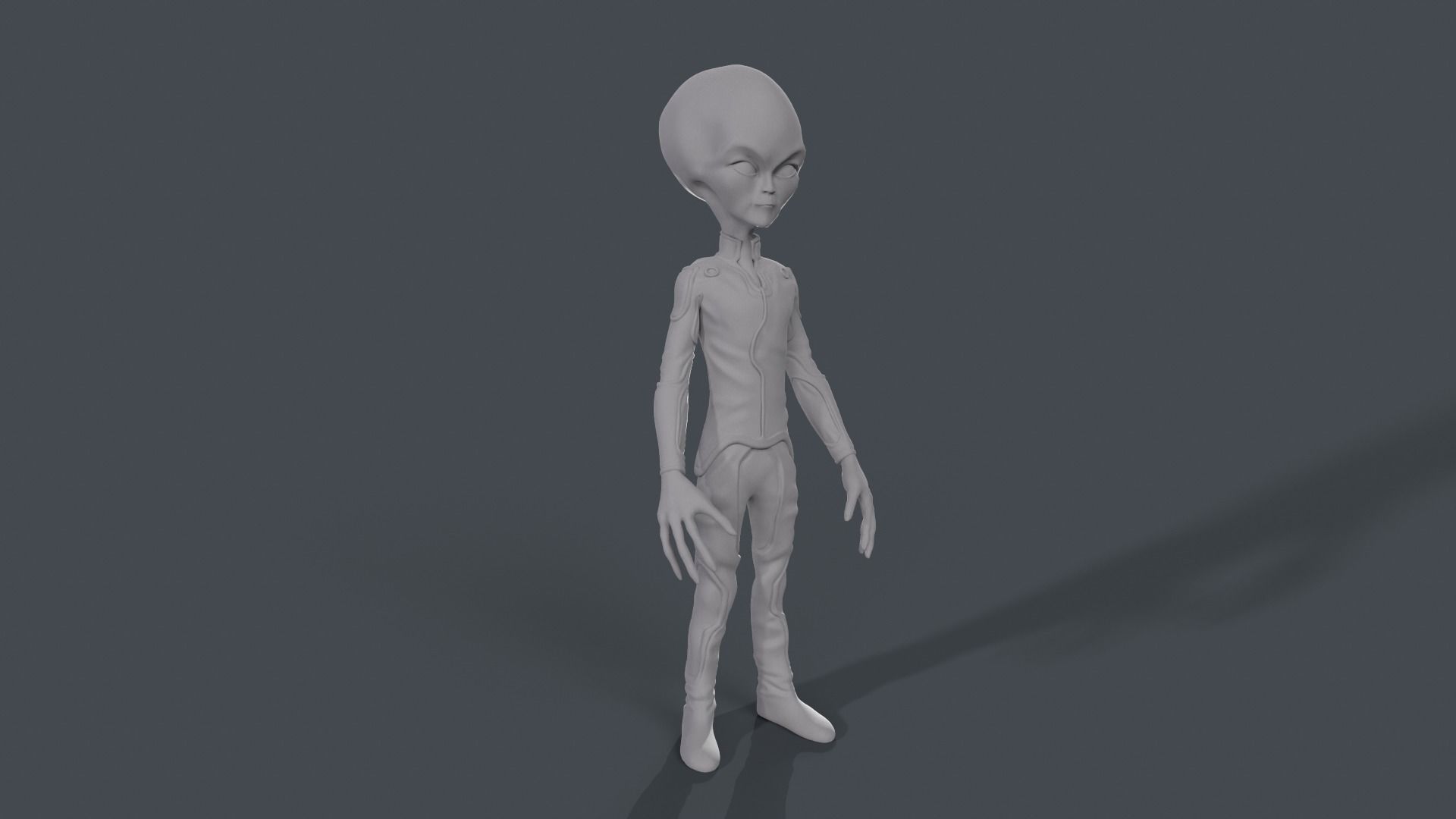 Alien in intergalactic uniform Low-poly 3D model_6