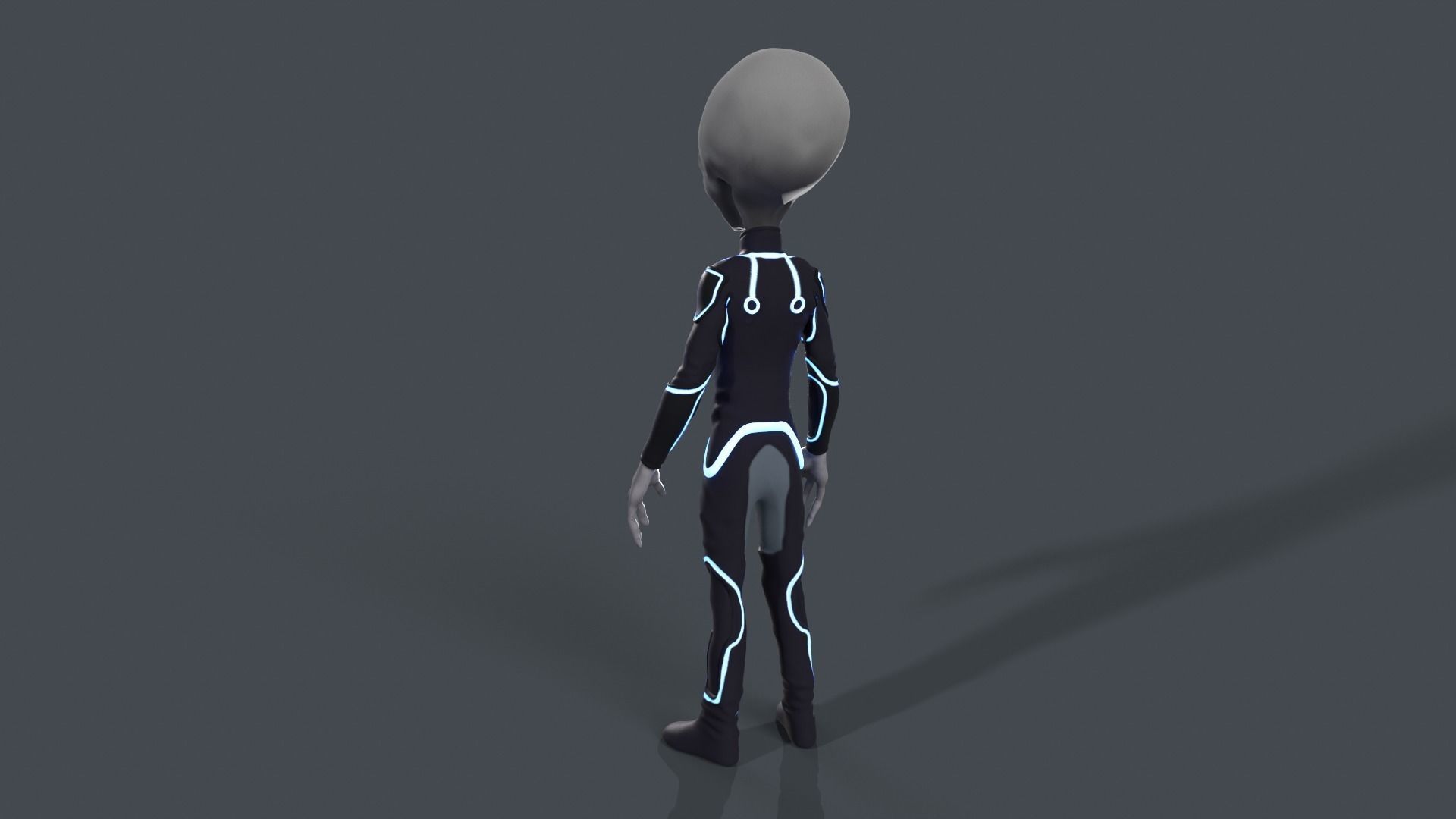 Alien in intergalactic uniform Low-poly 3D model_3