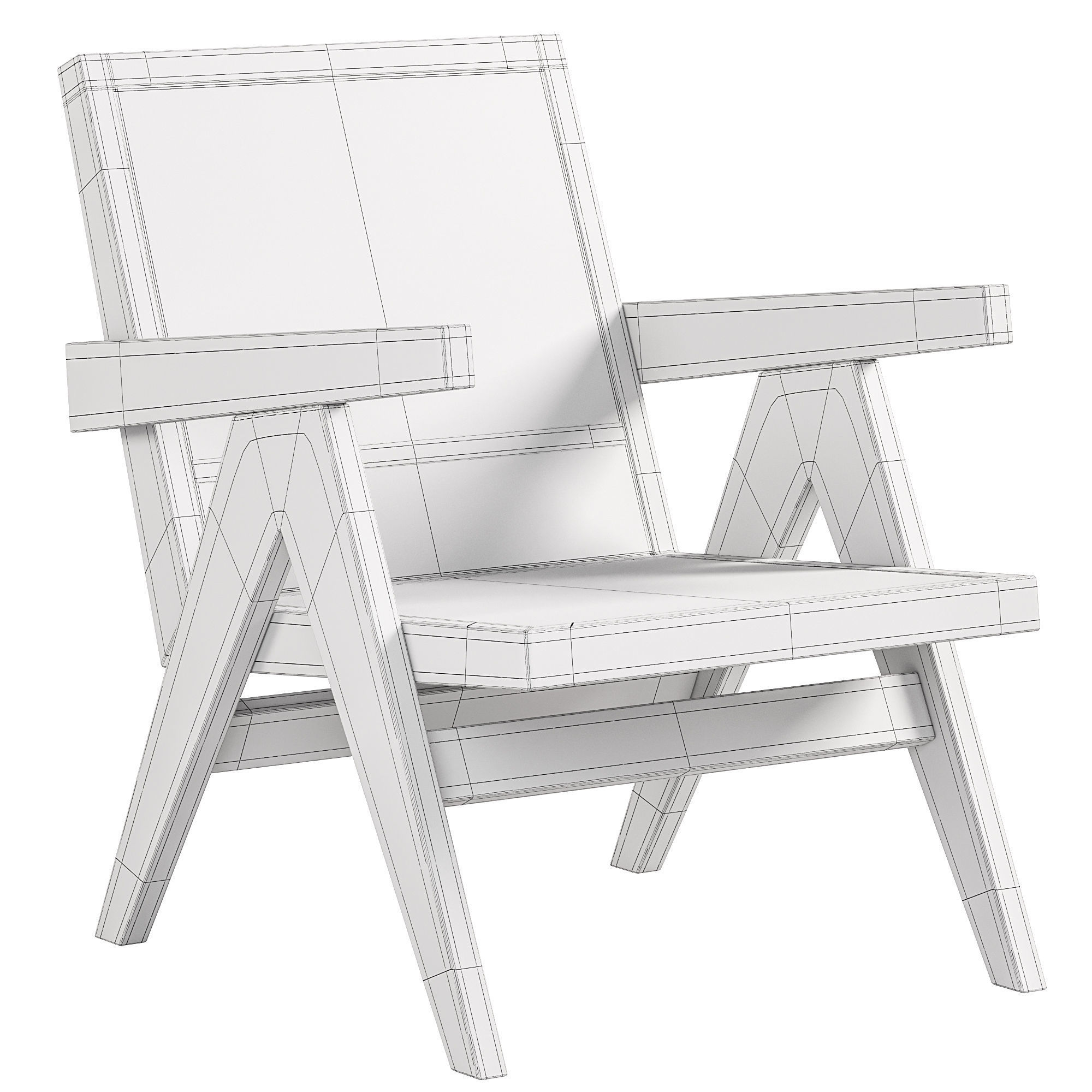  Pierre Jeanneret Chair 3D model_2