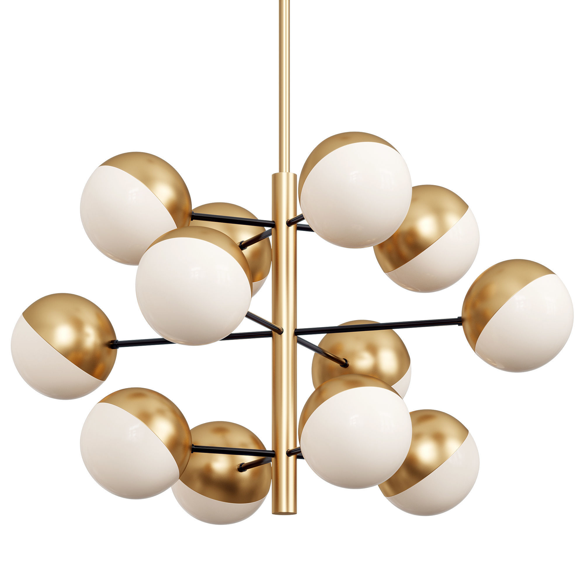  Brass Globe Sputnik Chandelier  3D model_1