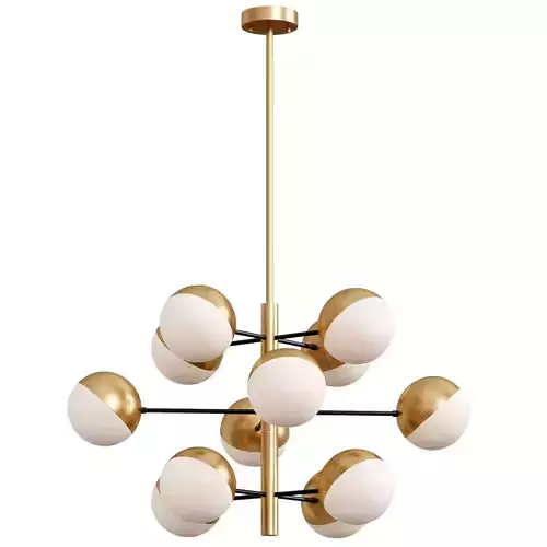  Brass Globe Sputnik Chandelier 