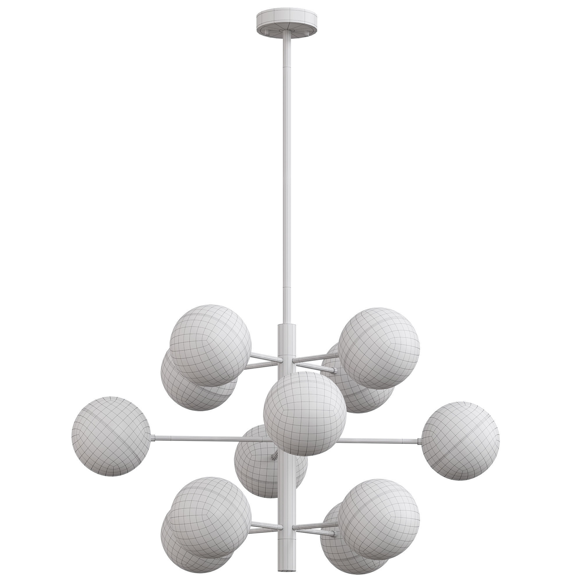  Brass Globe Sputnik Chandelier  3D model_2