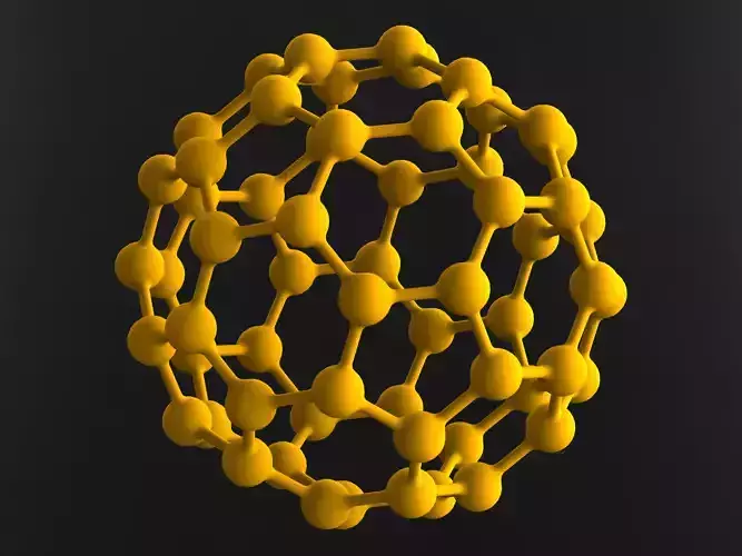 Truncated Icosahedron with Atoms 3D print model