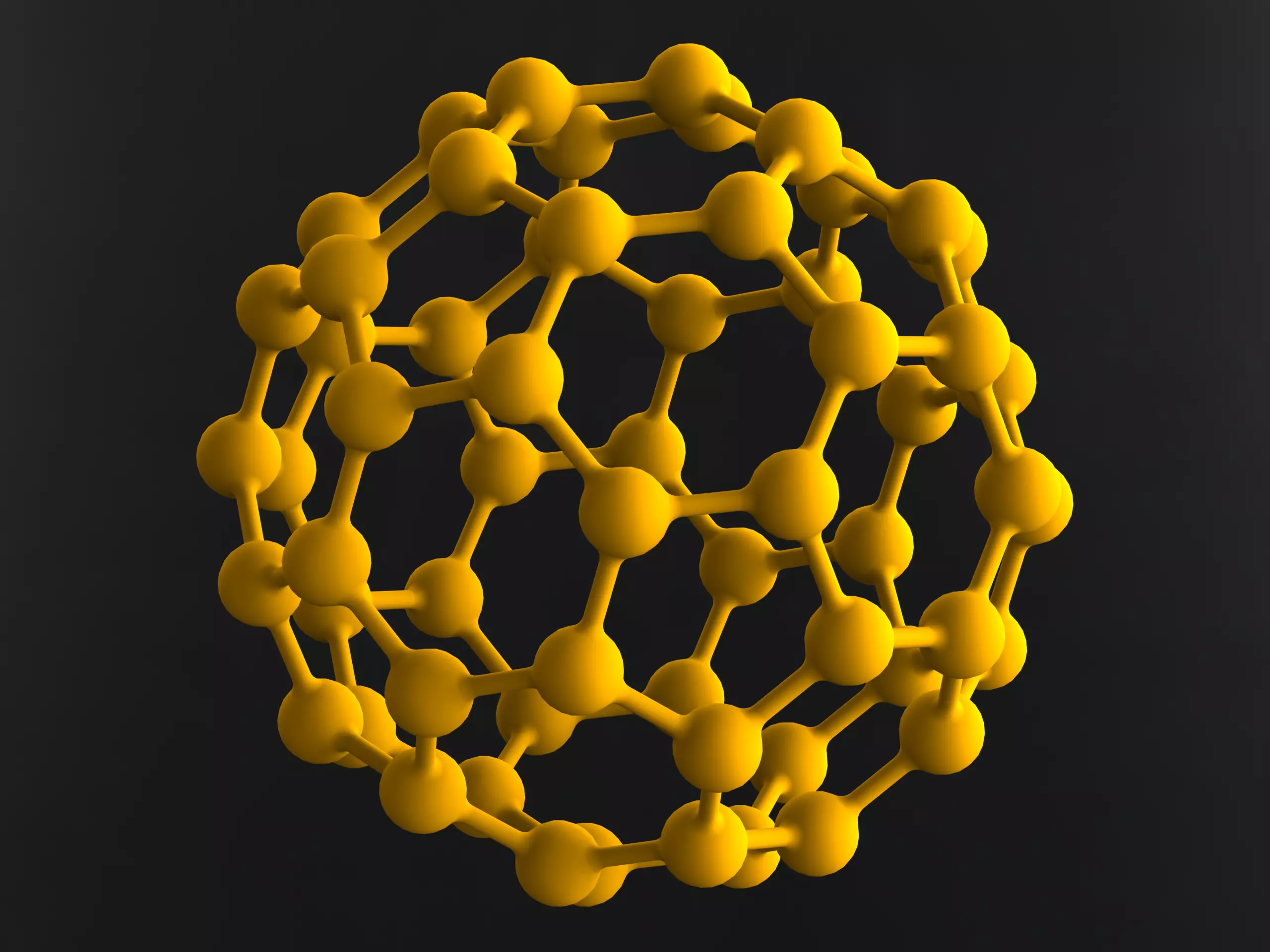 Truncated Icosahedron with Atoms 3D print model_0