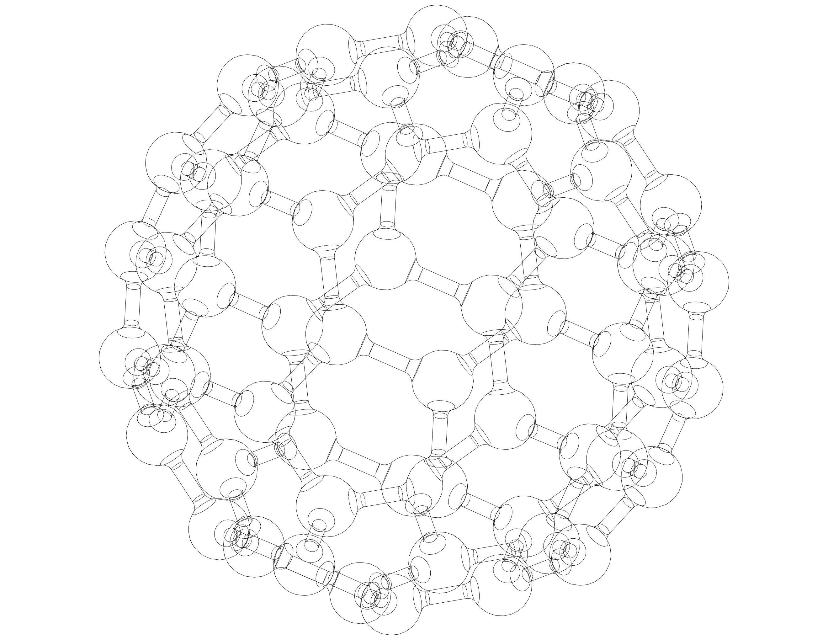 Truncated Icosahedron with Atoms 3D print model_36