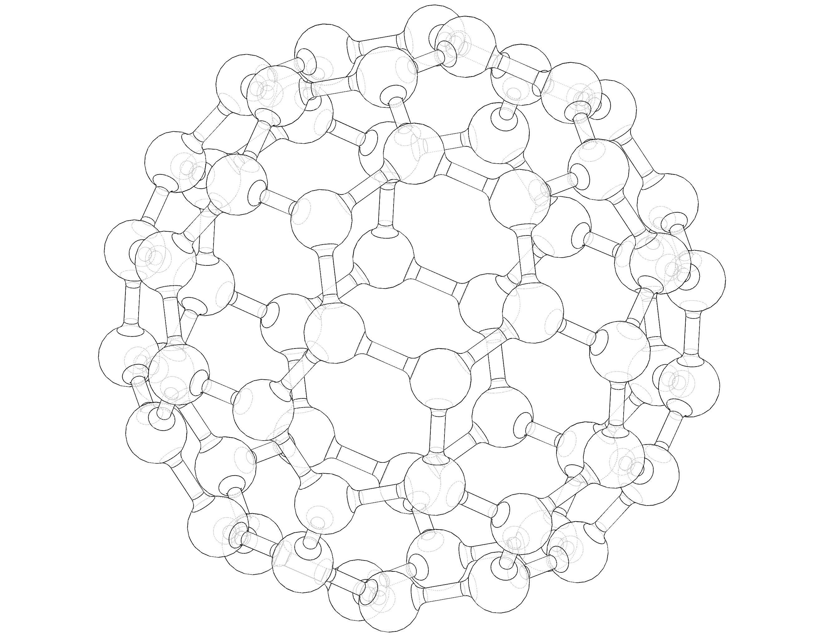 Truncated Icosahedron with Atoms 3D print model_35