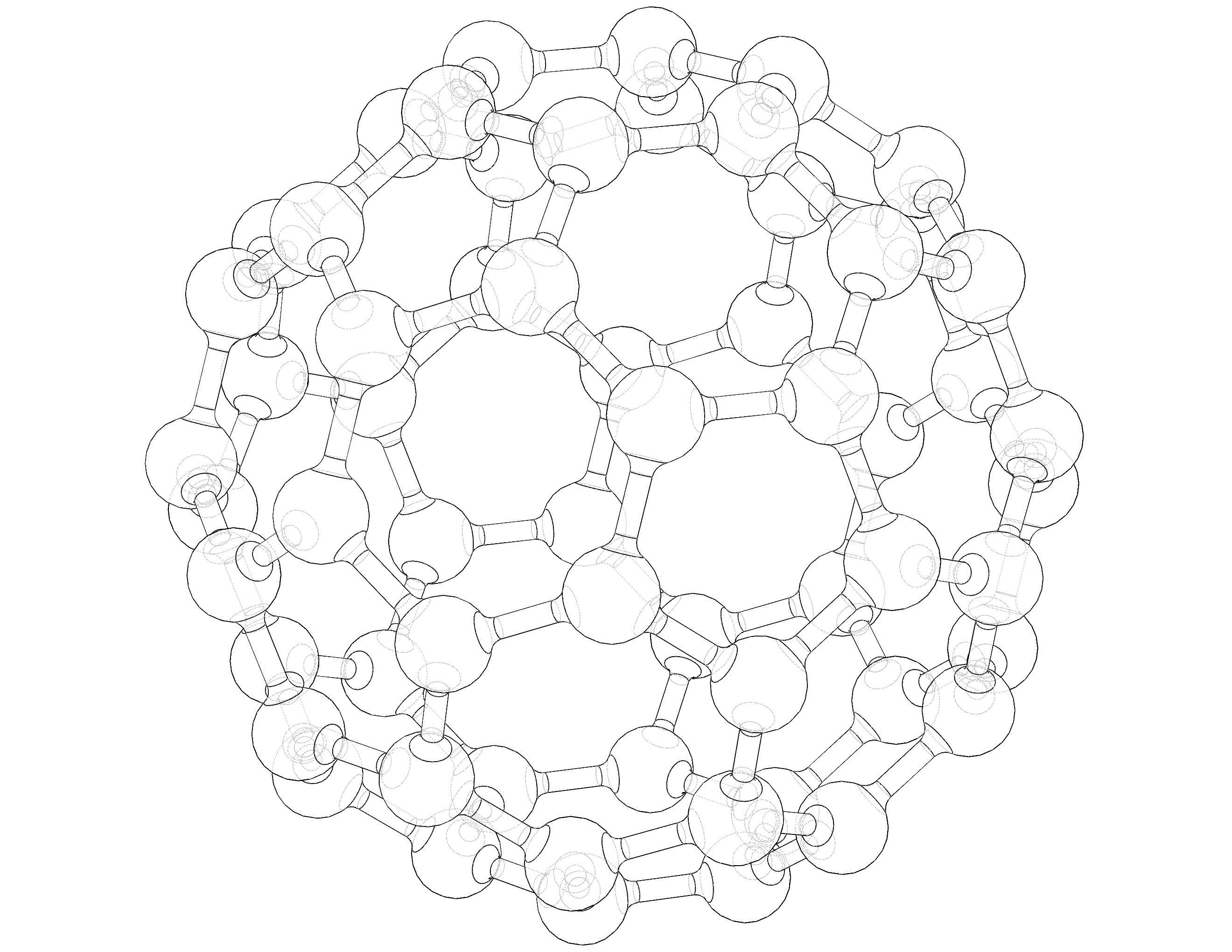 Truncated Icosahedron with Atoms 3D print model_3