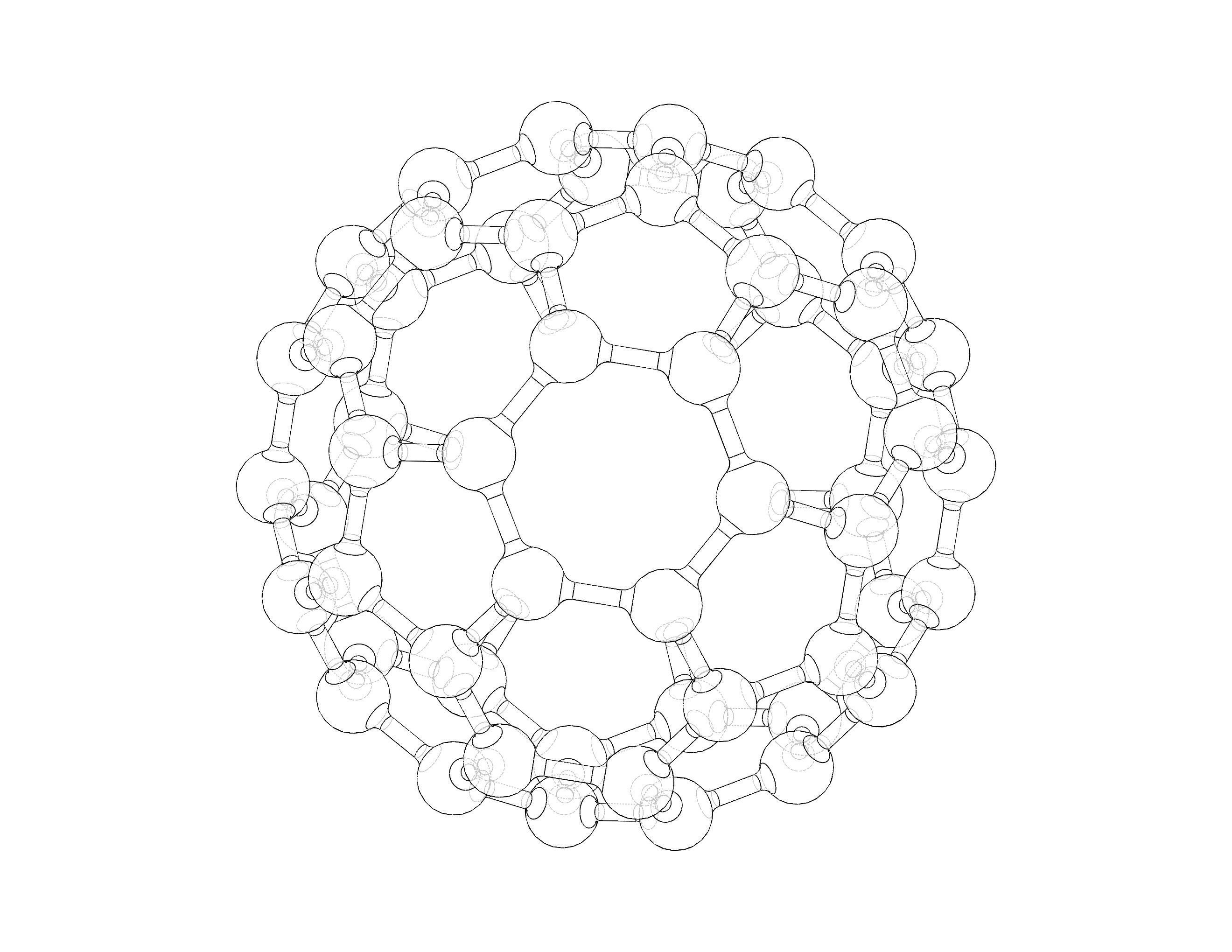 Truncated Icosahedron with Atoms 3D print model_39