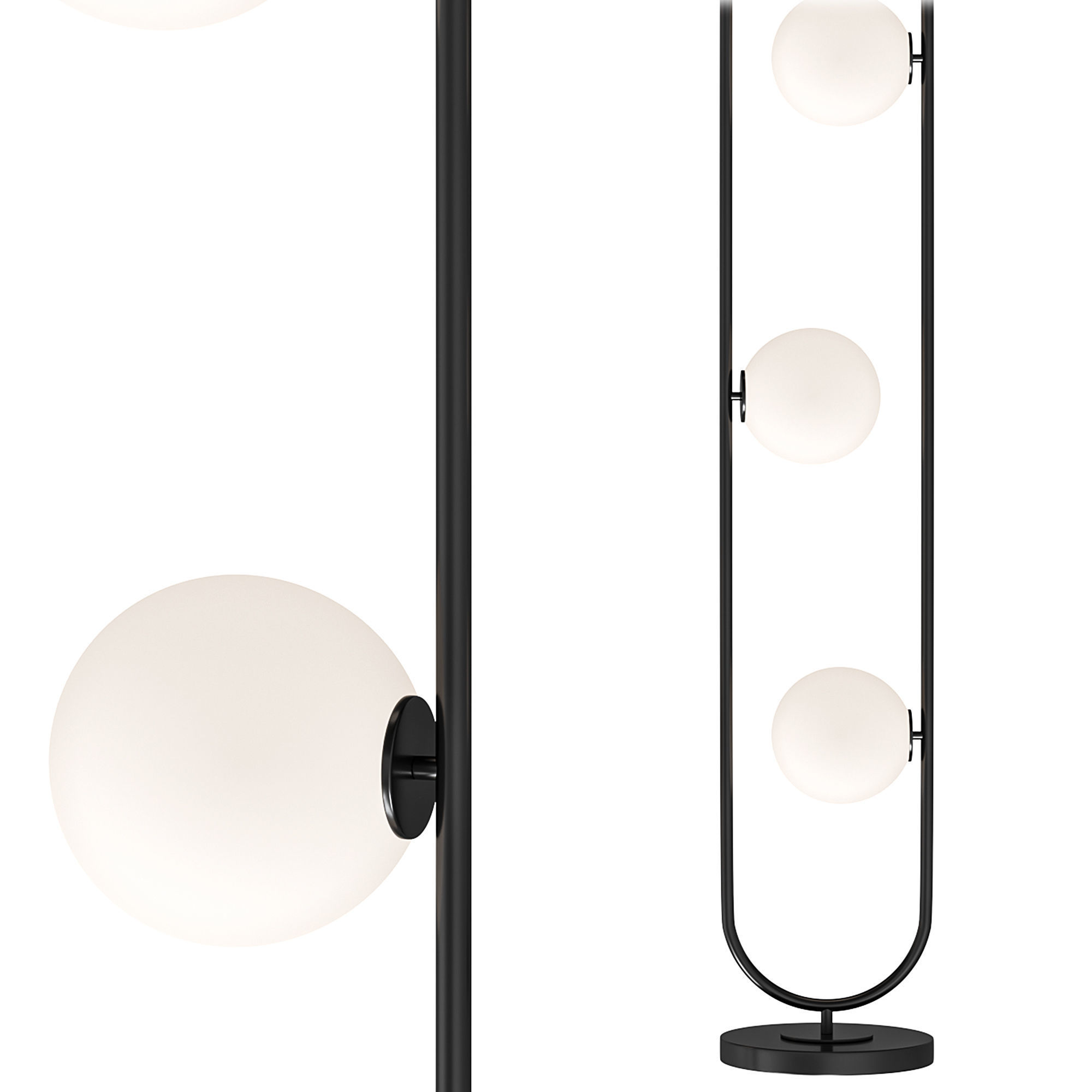 Matte Black Glass Floor Lamp Liang  Eimil Luca 3D model_1