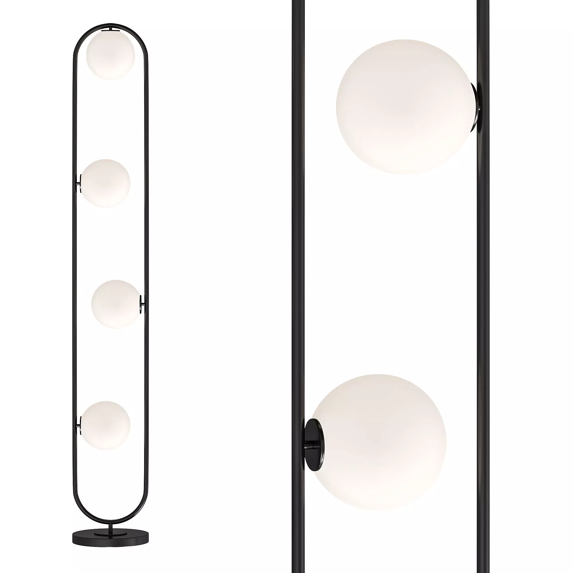 Matte Black Glass Floor Lamp Liang  Eimil Luca 3D model_0