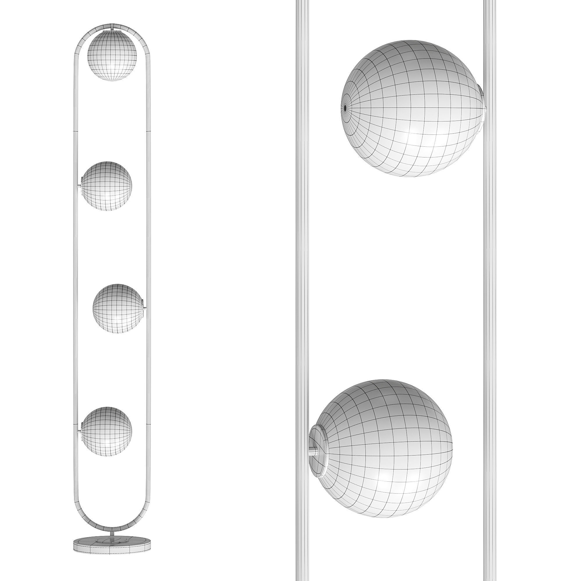 Matte Black Glass Floor Lamp Liang  Eimil Luca 3D model_2