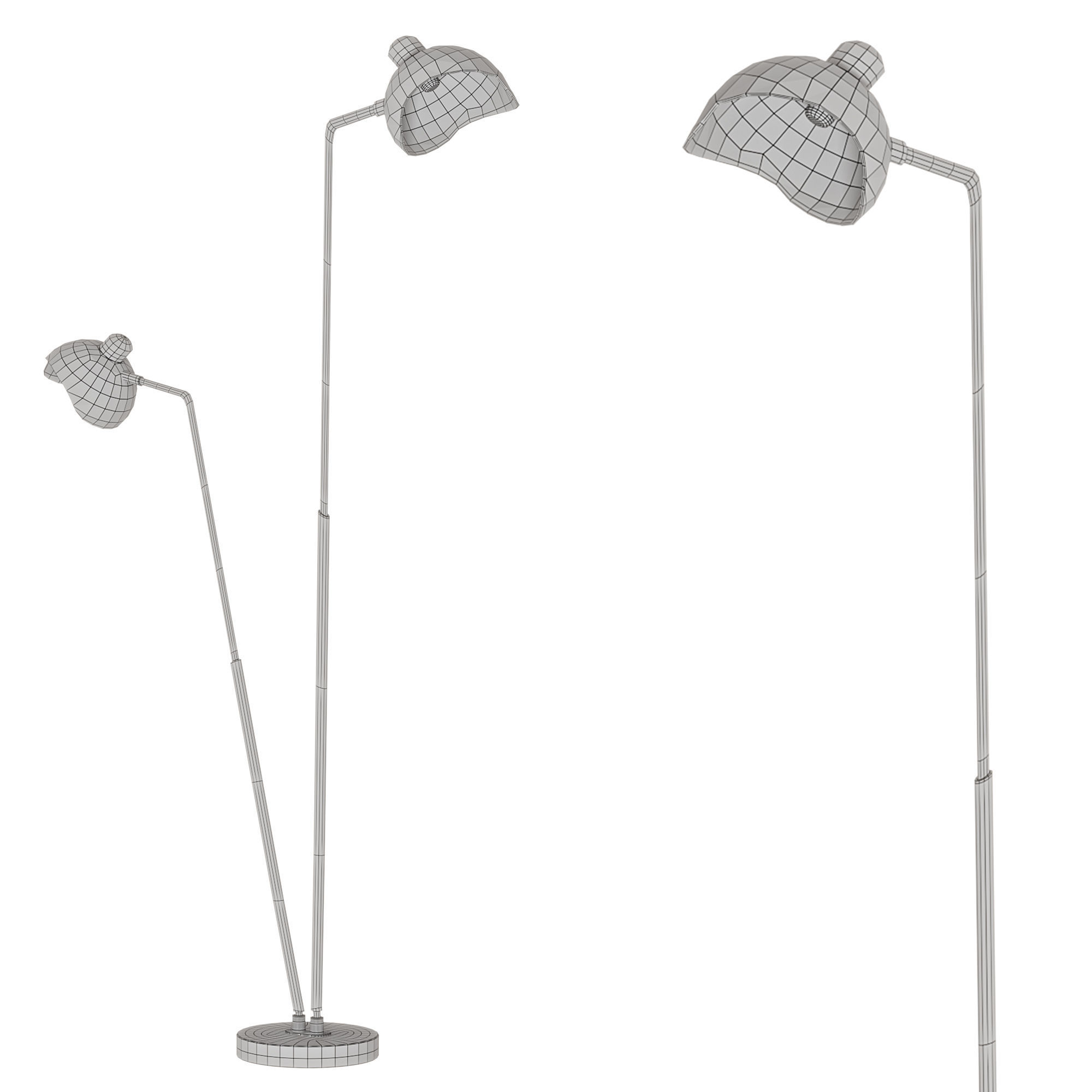 Industrial Double Floor Lamp 3D model_2