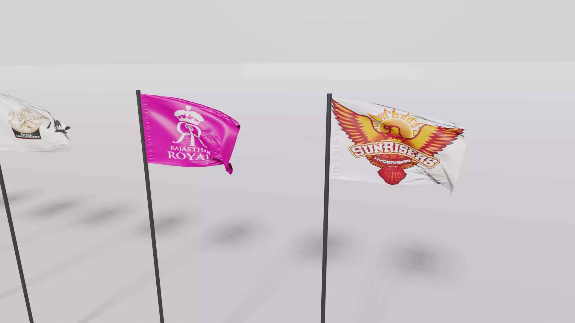 IPL TEAM ANIMATED FLAG 2024 Low-poly 3D model