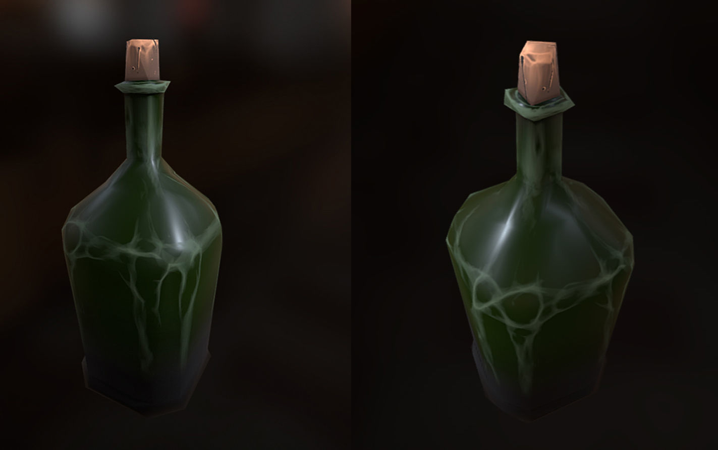Stylized Low Poly Tavern Bottles Low-poly 3D model_1