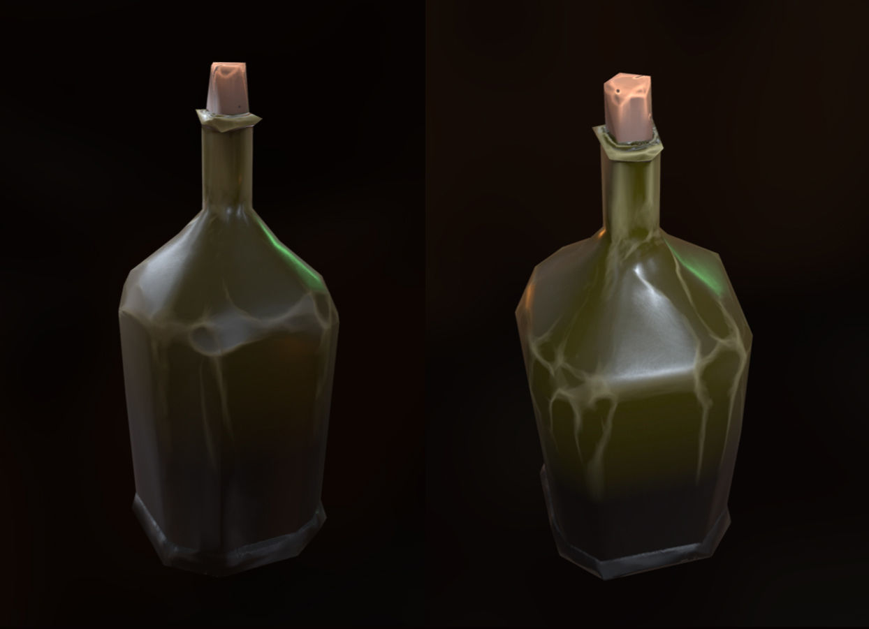 Stylized Low Poly Tavern Bottles Low-poly 3D model_2