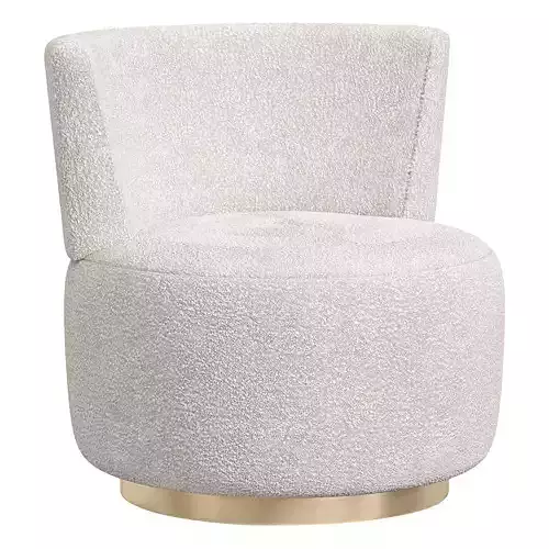 Boucle Upholstered Swivel Chair 