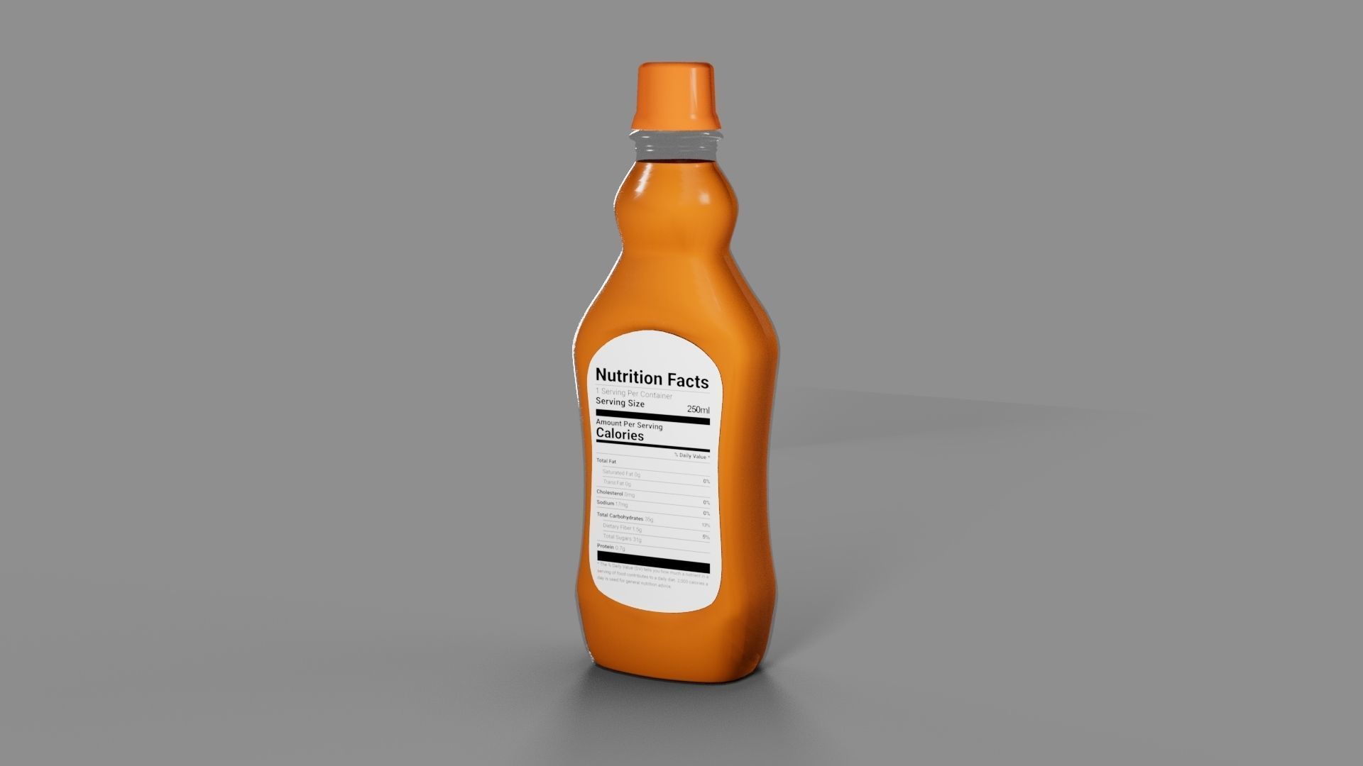 Peach Juice Bottle Free 3D model_1