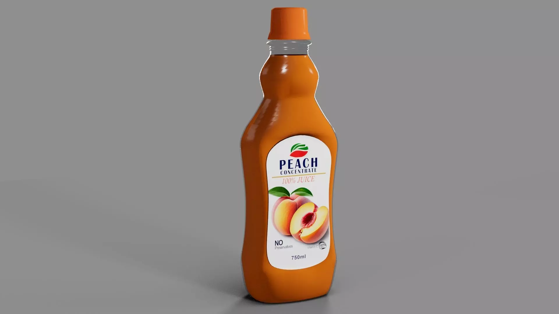 Peach Juice Bottle Free 3D model_0