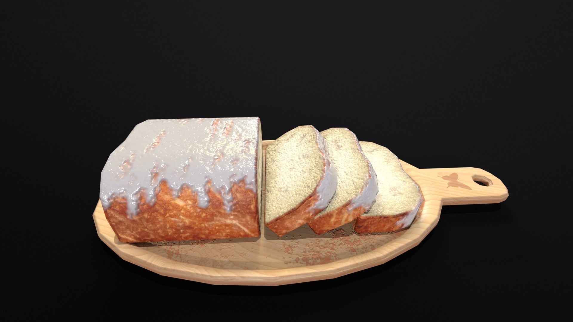 Glazed Bread  Low-poly 3D model_18