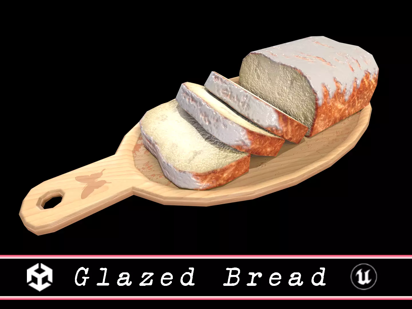 Glazed Bread  Low-poly 3D model_0
