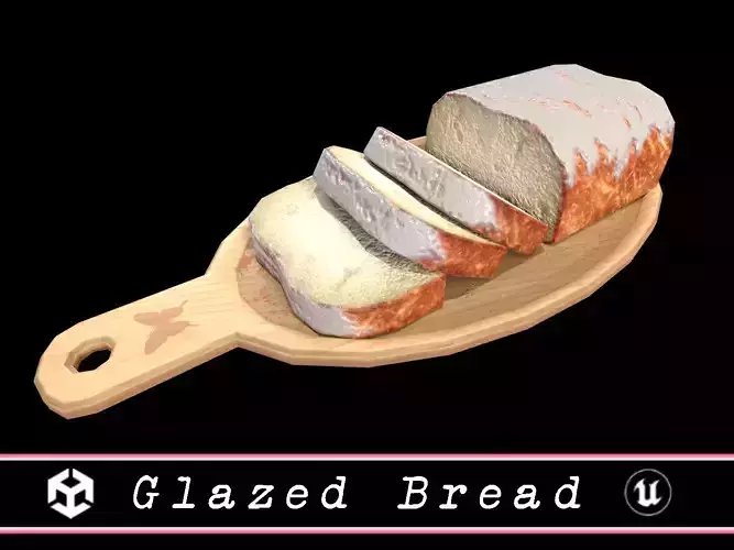Glazed Bread  Low-poly 3D model