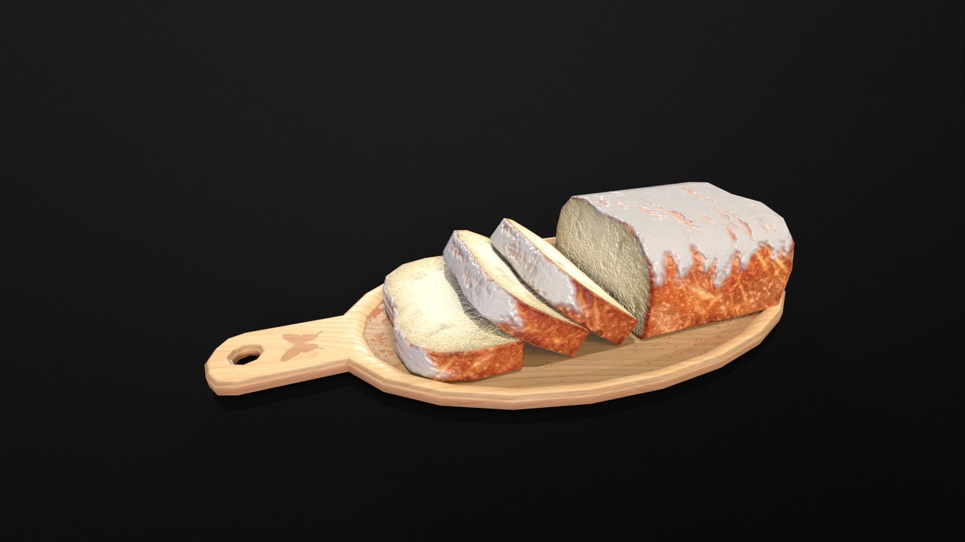 Glazed Bread  Low-poly 3D model_4