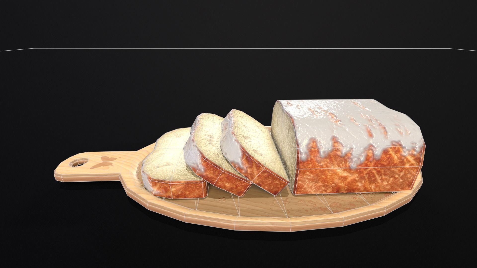 Glazed Bread  Low-poly 3D model_7