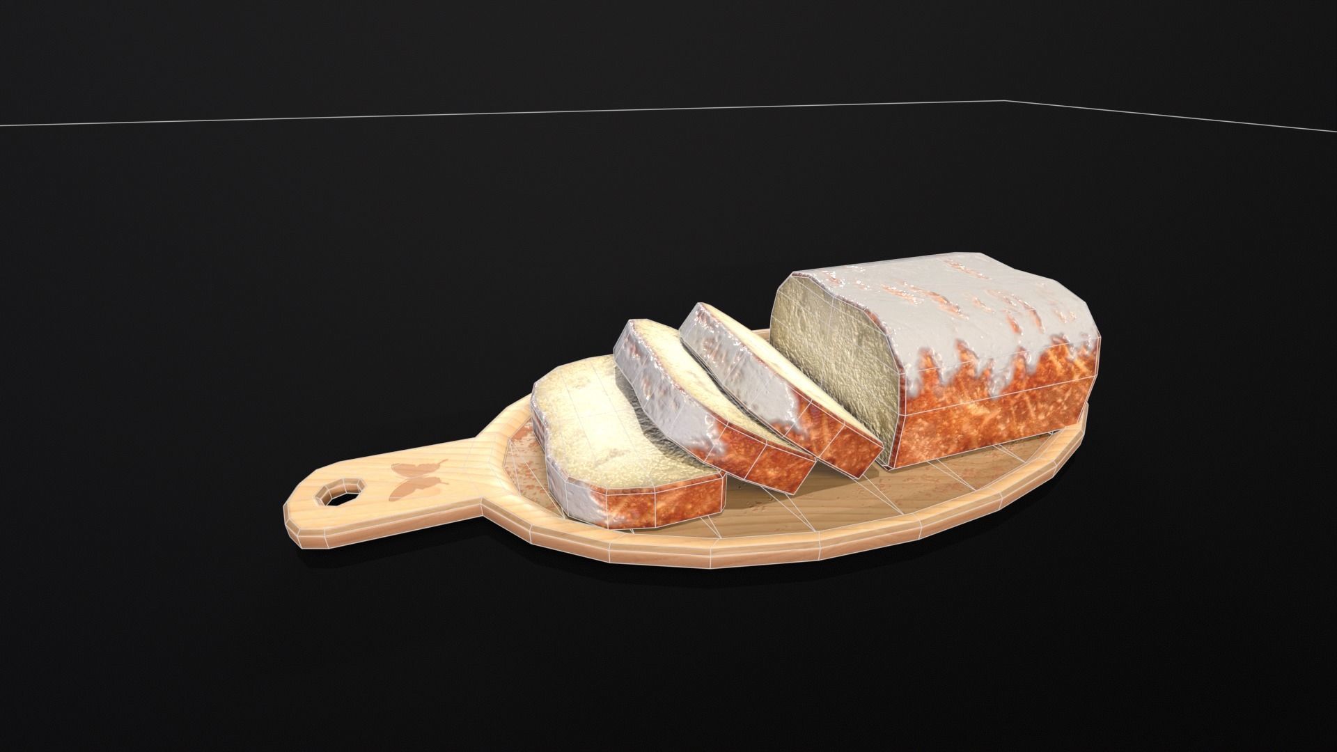 Glazed Bread  Low-poly 3D model_5