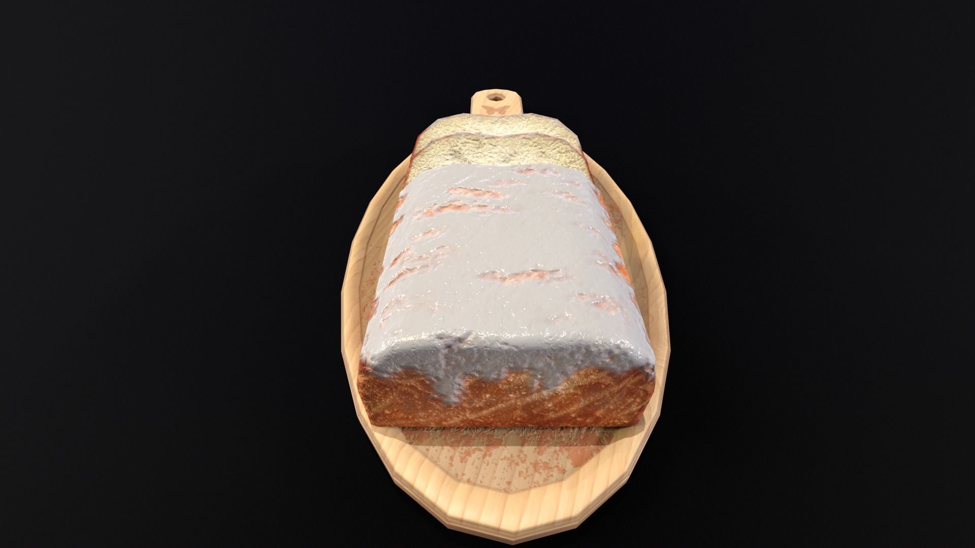 Glazed Bread  Low-poly 3D model_14