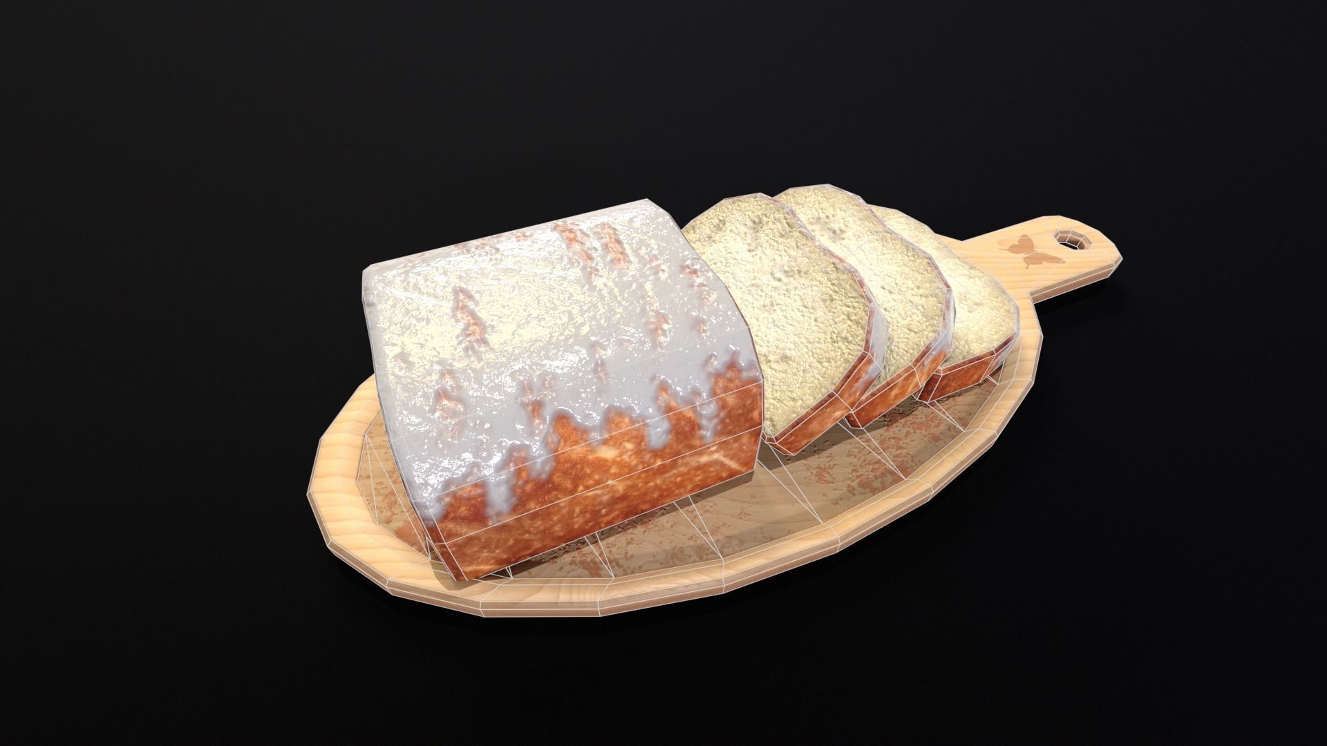 Glazed Bread  Low-poly 3D model_17