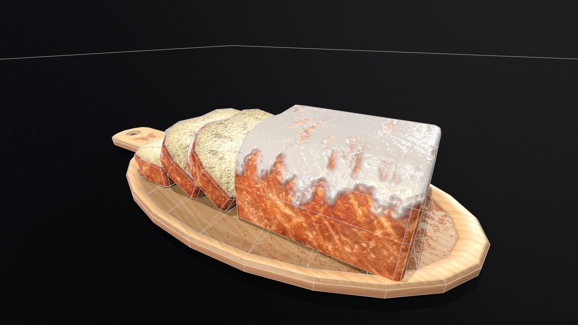 Glazed Bread  Low-poly 3D model_11