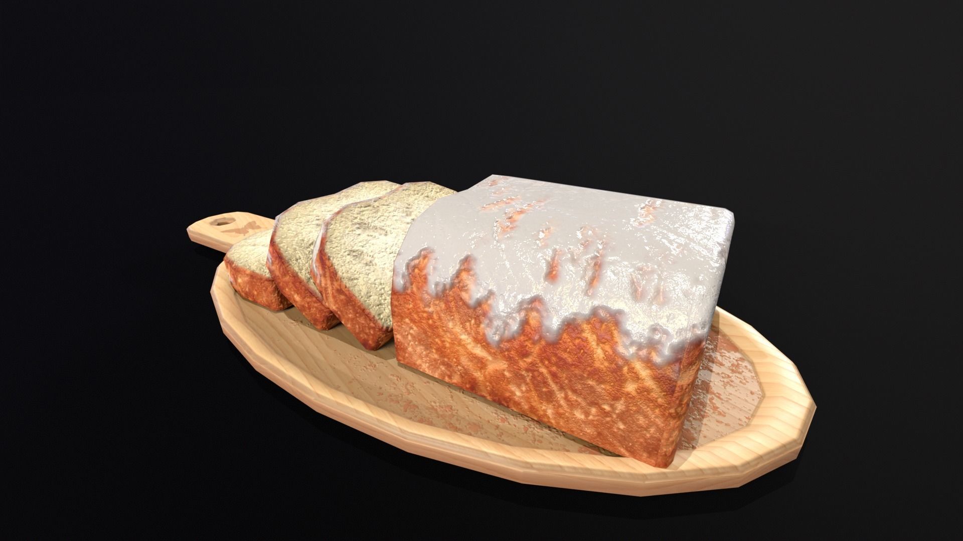 Glazed Bread  Low-poly 3D model_10