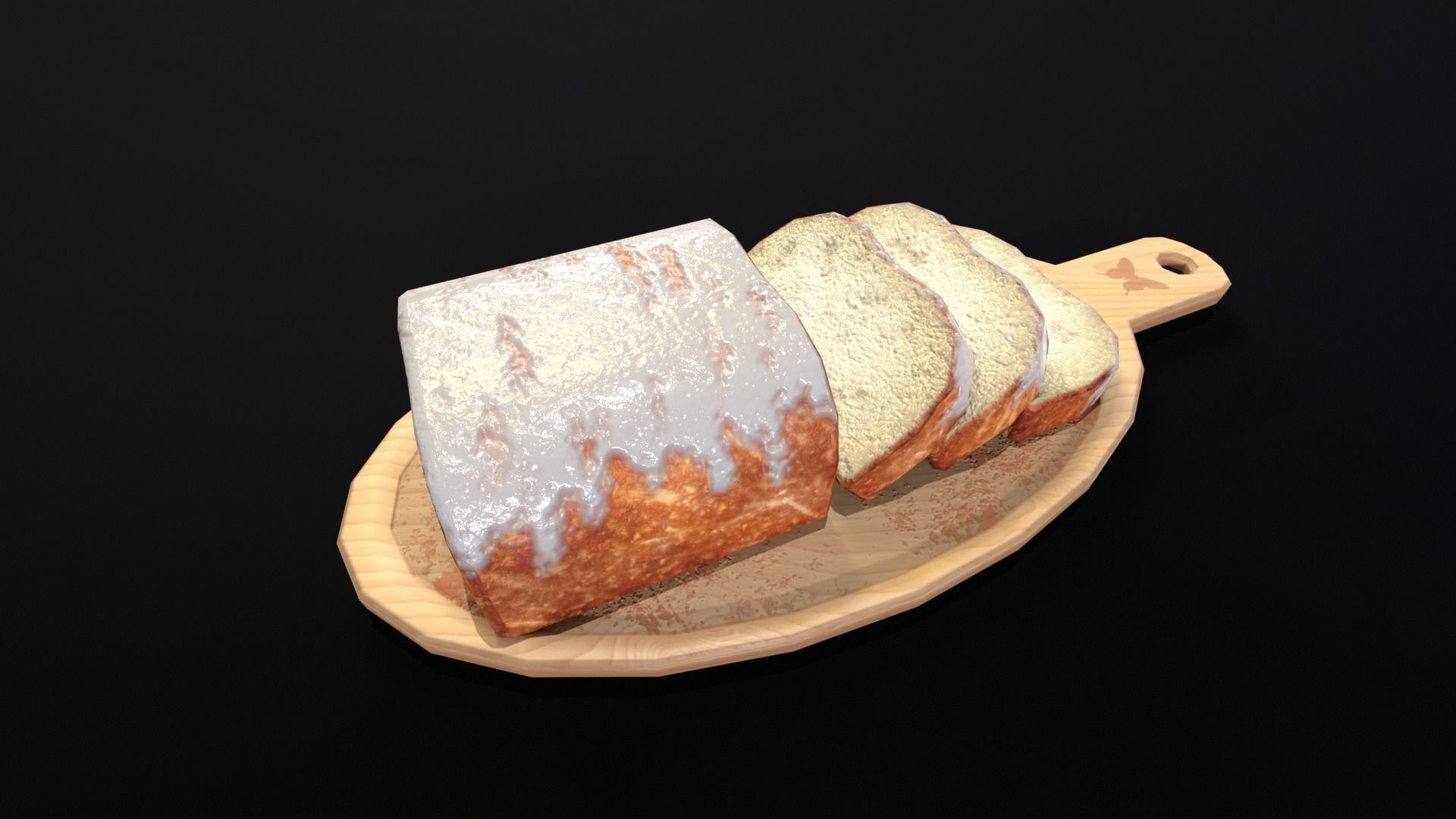 Glazed Bread  Low-poly 3D model_16