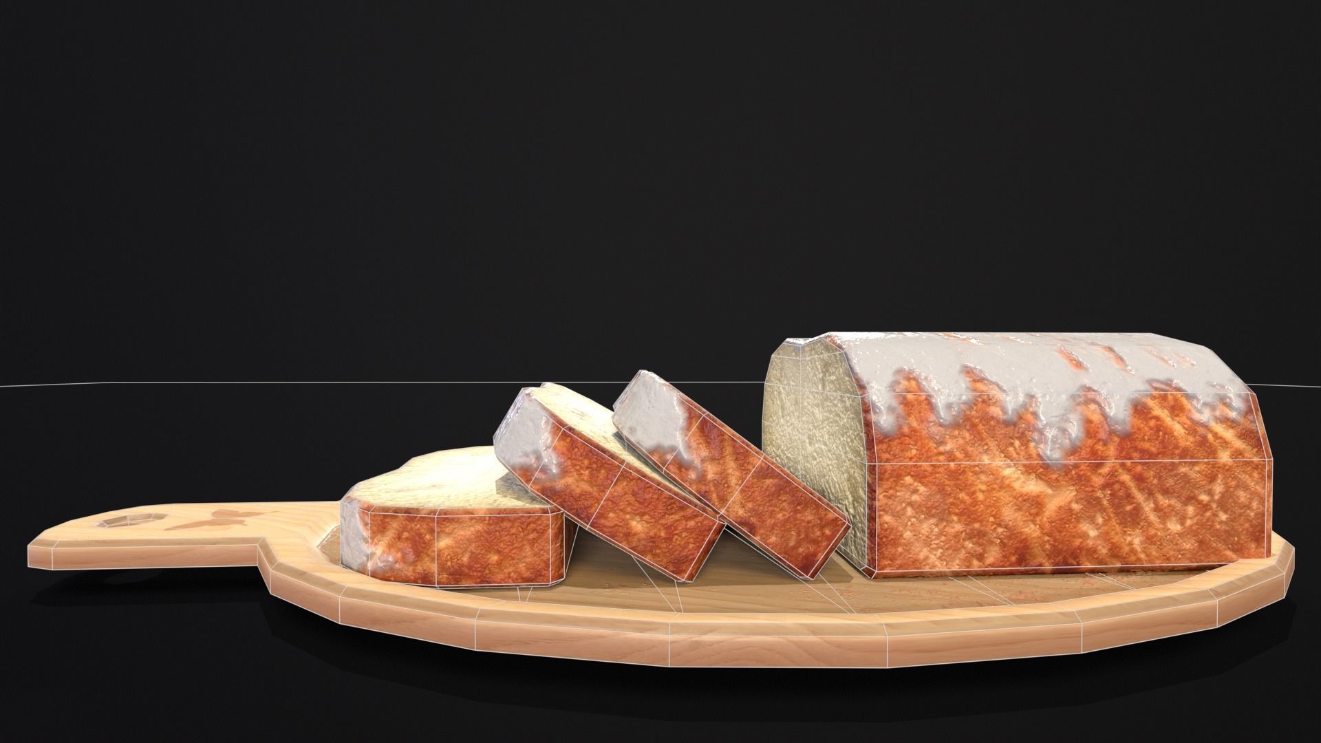 Glazed Bread  Low-poly 3D model_9