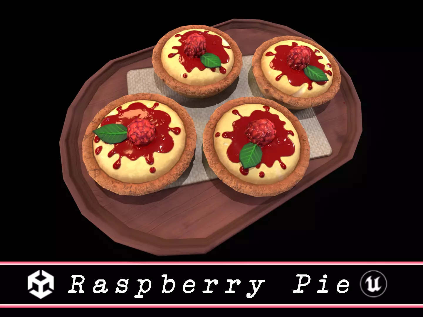 Raspberry Pie Low-poly 3D model