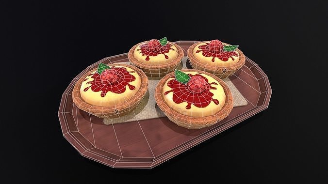 Raspberry Pie  Low-poly 3D model 3
