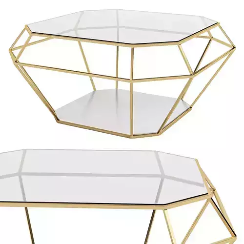 Polished Diamond Gold Coffee Table