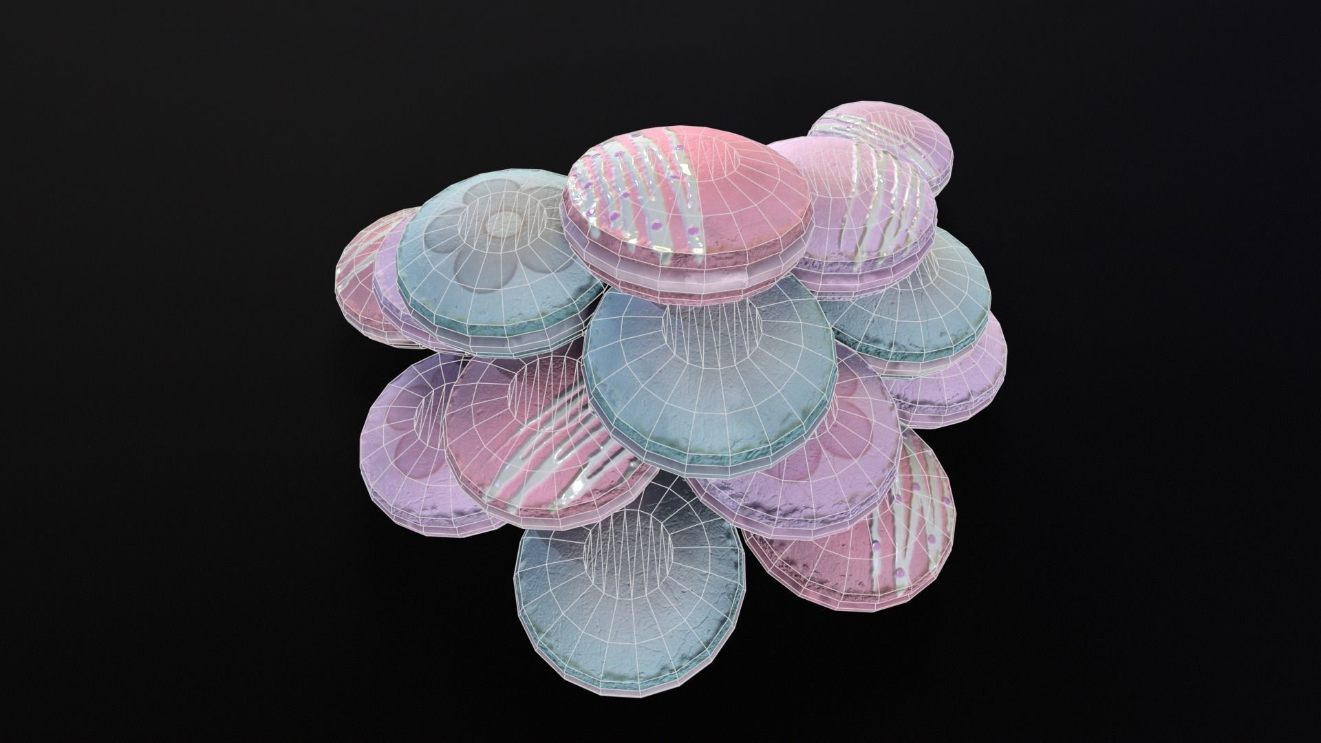 Macarons Low-poly 3D model_13