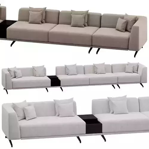 Avalon white sectional sofa 