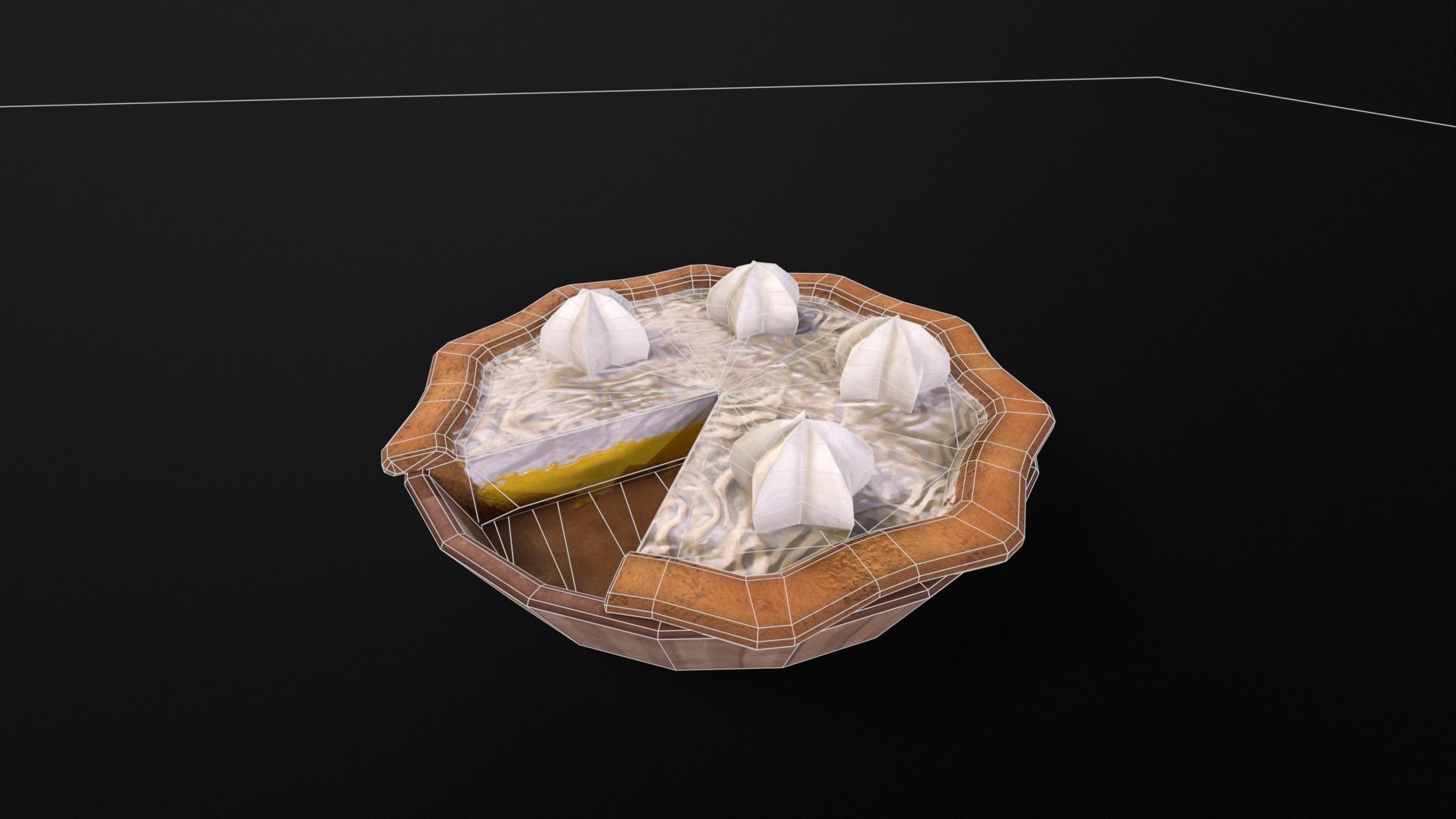 Lemon Pie  Low-poly 3D model_7